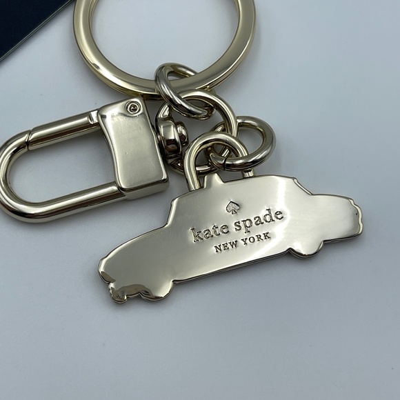 BNWT RARE Kate Spade keychain fob dangling taxi yellow hard to find - Picture 5 of 7